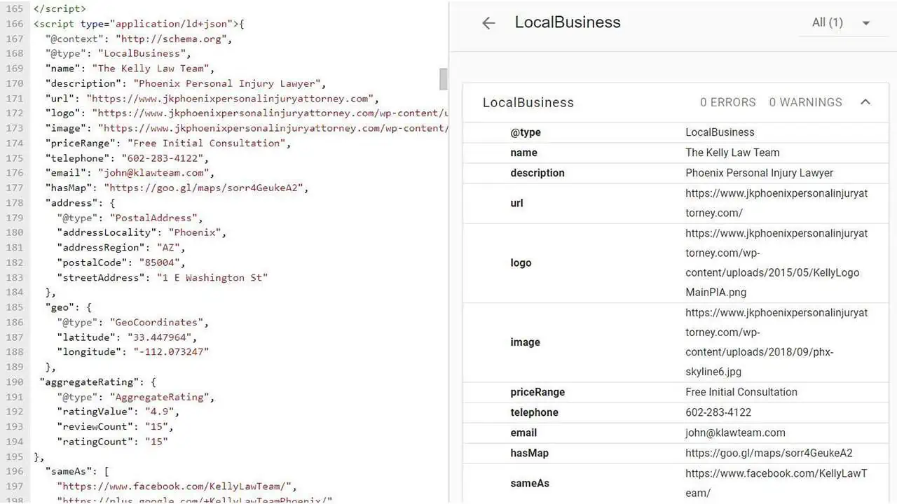Local Business Schema Example